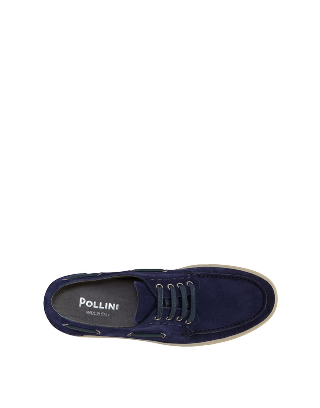 Pollini Scarpa Da Barca In Crosta Holiday Blu Vendita Calda