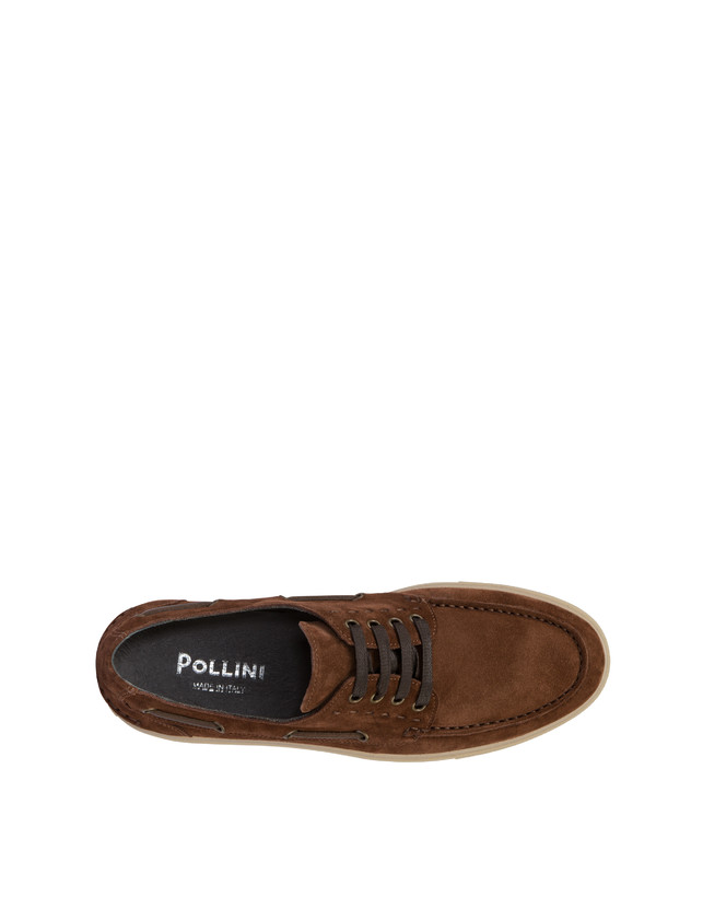 Pollini Scarpa Da Barca In Crosta Holiday Marrone Vendita Economica