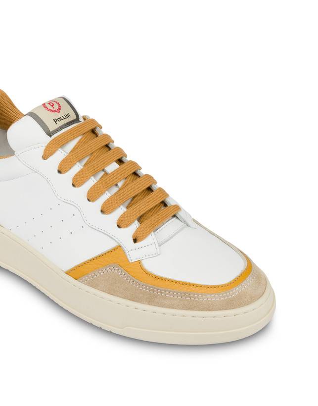 Pollini Sneakers In Vitello E Crosta Bourton Bianco/beige/senape/senape I Più Venduti