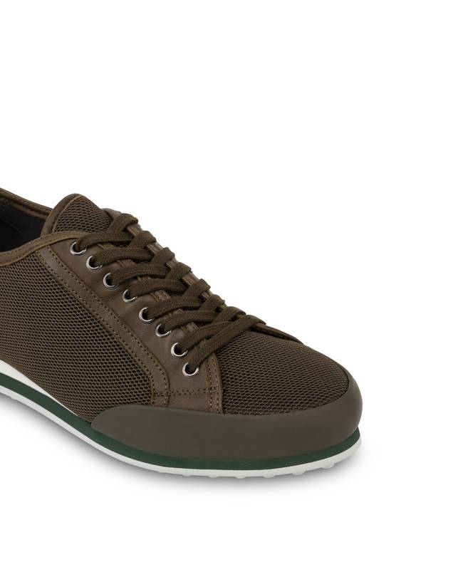 Pollini Sneakers In Vitello E Rete Sporty Driver Militare/militare/militare In Saldo