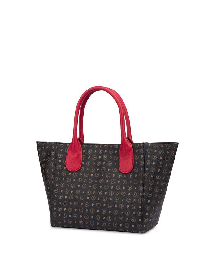 Pollini Tote Bag Medium Heritage Flowers Nero/rosso Italy