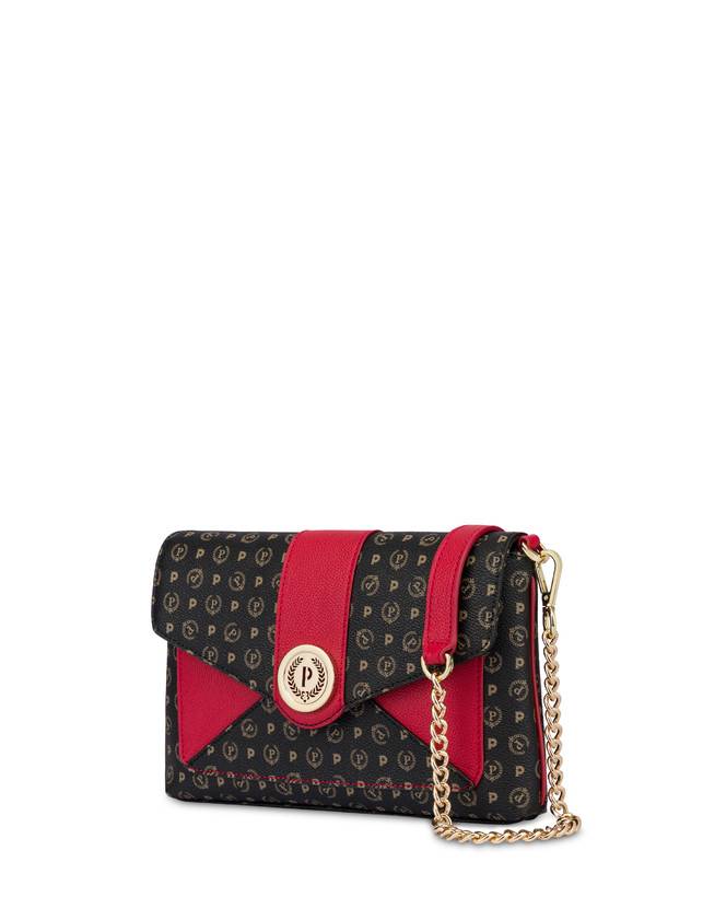 Pollini Borsa A Spalla Heritage Logo Classic Nero/lacca In Linea