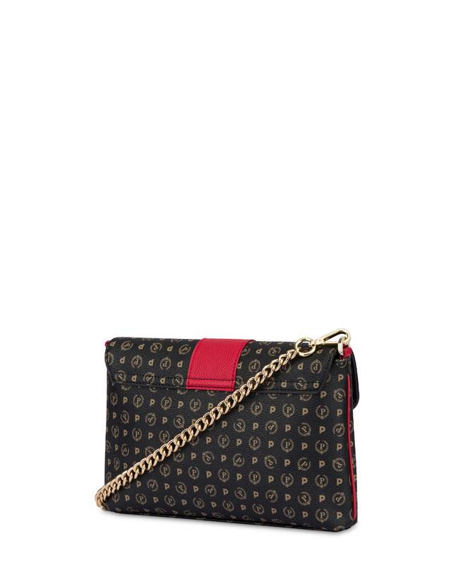Pollini Borsa A Spalla Heritage Logo Classic Nero/lacca In Linea