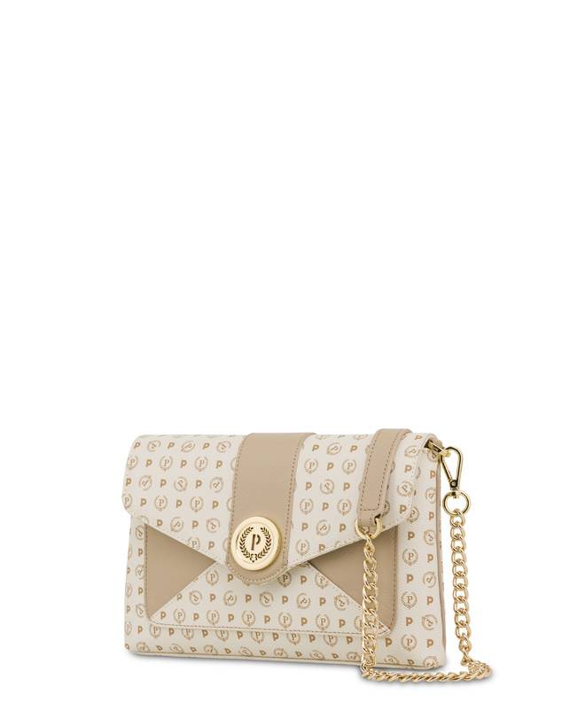 Pollini Borsa A Spalla Heritage Logo Classic Avorio/ghiaccio Nuovo