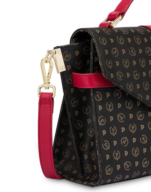 Pollini Borsa A Mano Strutturata Heritage Logo Classic Nero/lacca Qualità