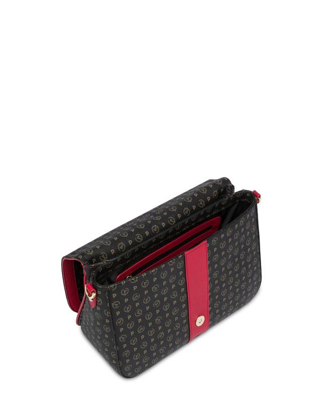 Pollini Borsa A Spalla Heritage Logo Classic Nero/lacca Promozione