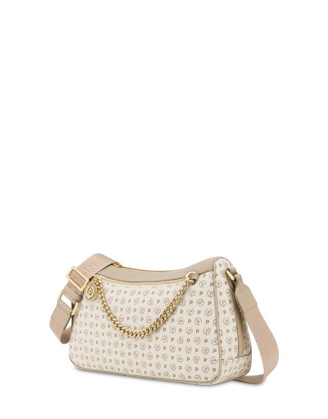Pollini Borsa A Tracolla In Pvc Heritage Logo Classic Avorio/ghiaccio Soddisfazione Garantita