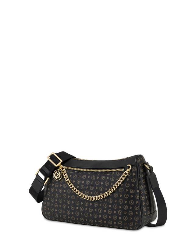 Pollini Borsa A Tracolla In Pvc Heritage Logo Classic Nero/nero Negozi Online