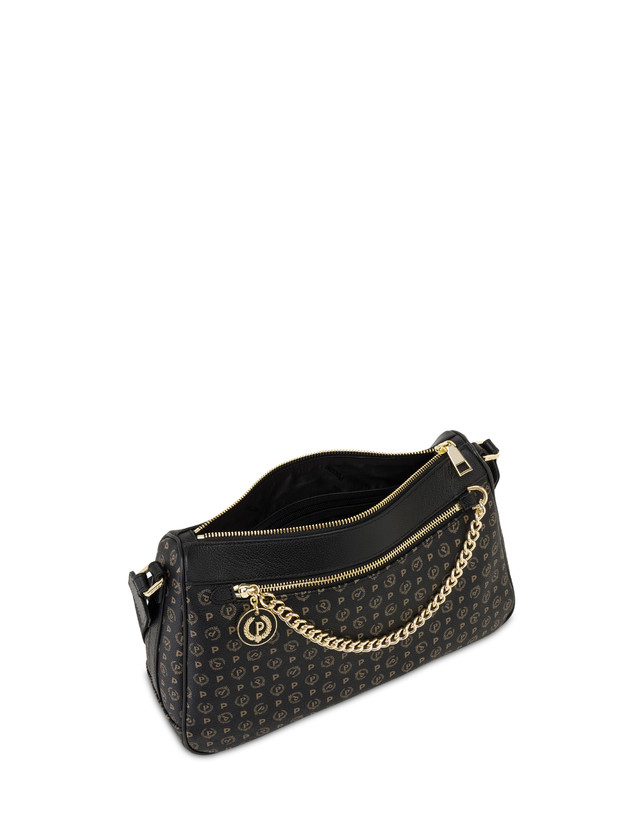 Pollini Borsa A Tracolla In Pvc Heritage Logo Classic Nero/nero Negozi Online