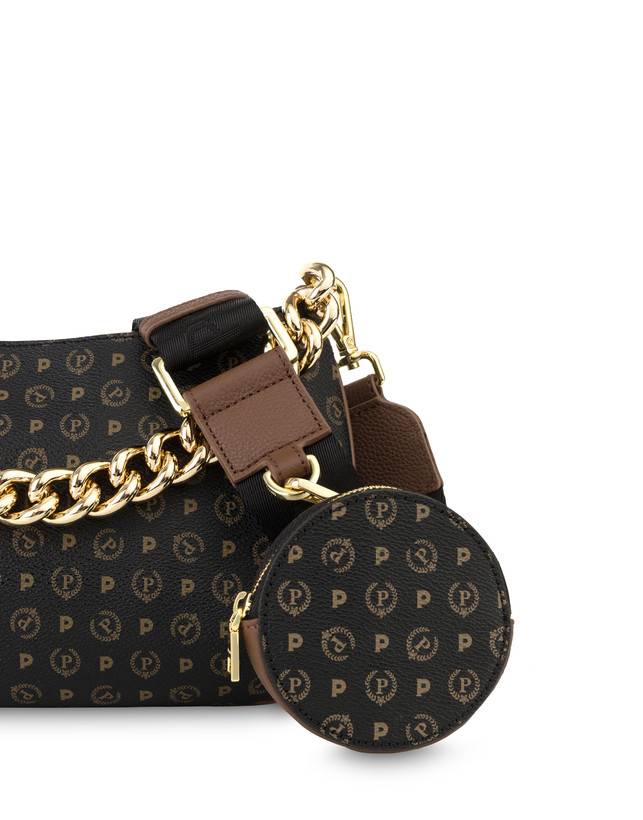 Pollini Borsa A Tracolla Heritage Logo Classic Nero/marrone Promozione Limitata