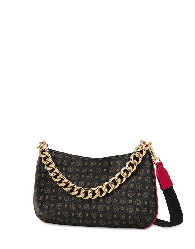 Pollini Borsa A Tracolla Heritage Logo Classic Nero/lacca Fino Al -60%