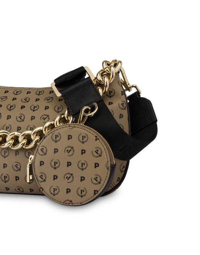 Pollini Borsa A Tracolla Con Catena Heritage Soft Touch Taupe/nero Affare Del Giorno