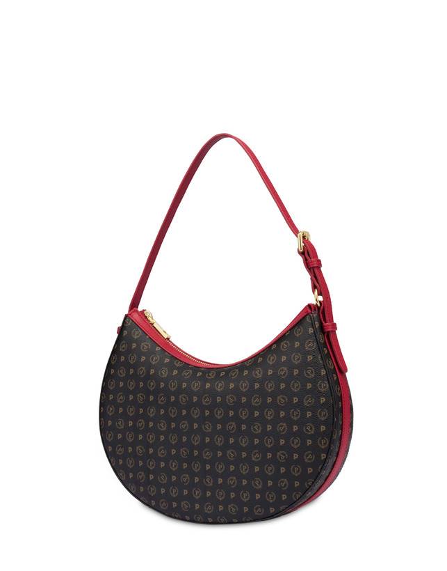 Pollini Hobo Bag In Pvc Heritage Logo Classic Nero/lacca Novità