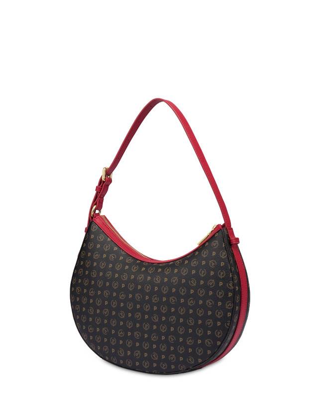 Pollini Hobo Bag In Pvc Heritage Logo Classic Nero/lacca Novità