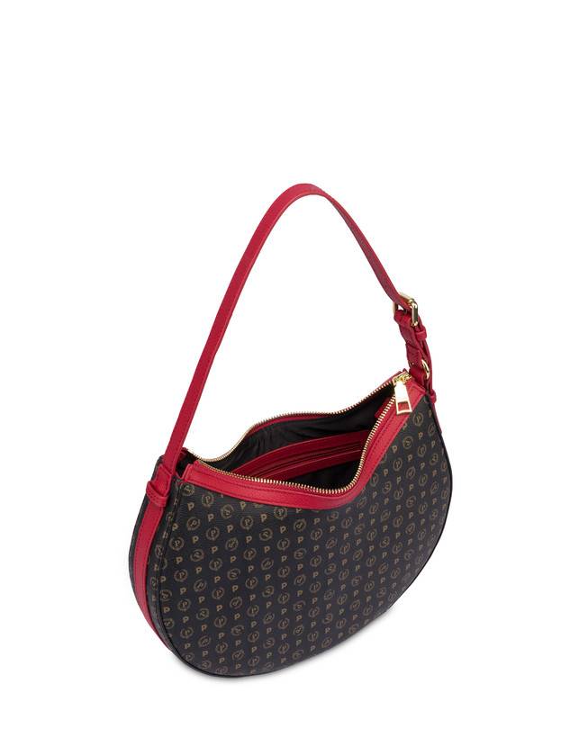 Pollini Hobo Bag In Pvc Heritage Logo Classic Nero/lacca Novità