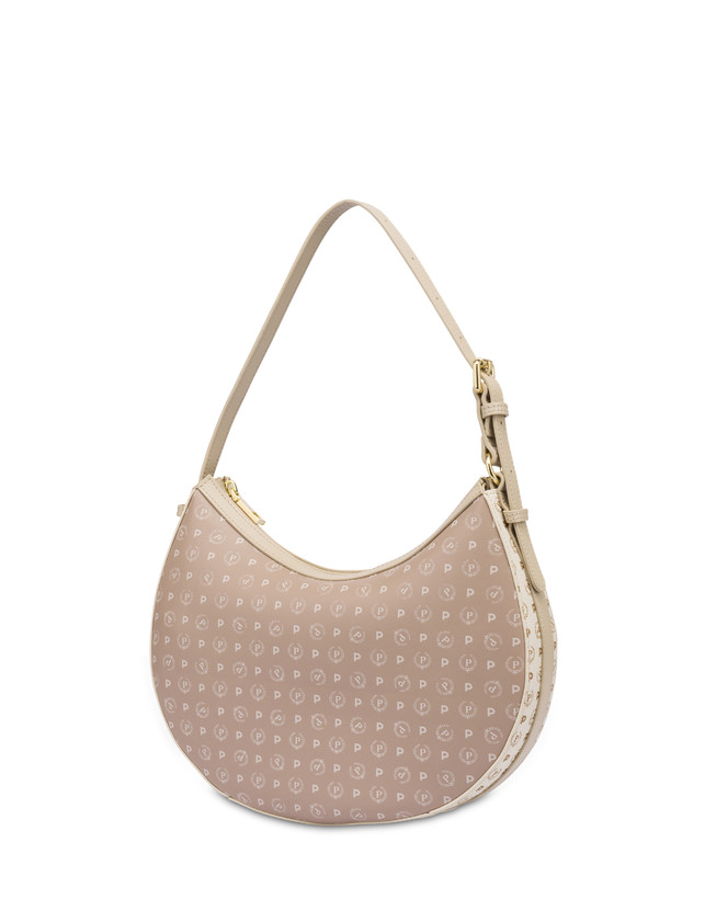 Pollini Hobo Bag In Pvc Heritage Soft Touch Avorio/beige/ghiaccio Presa