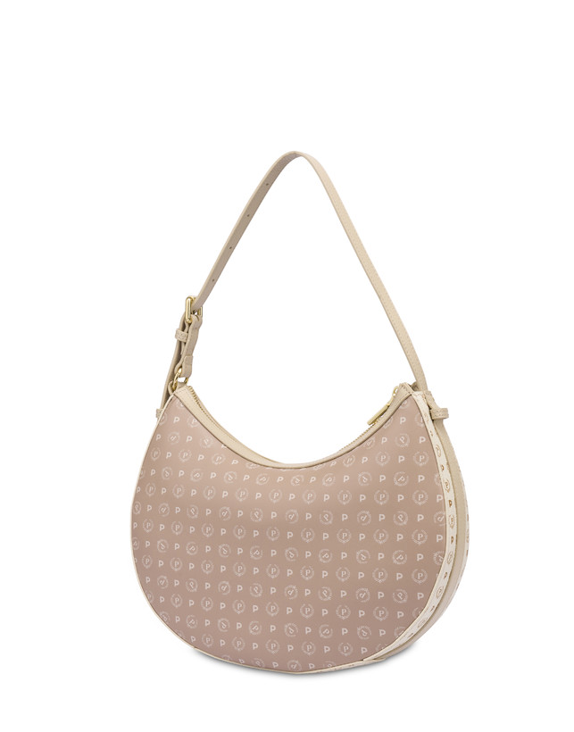 Pollini Hobo Bag In Pvc Heritage Soft Touch Avorio/beige/ghiaccio Presa