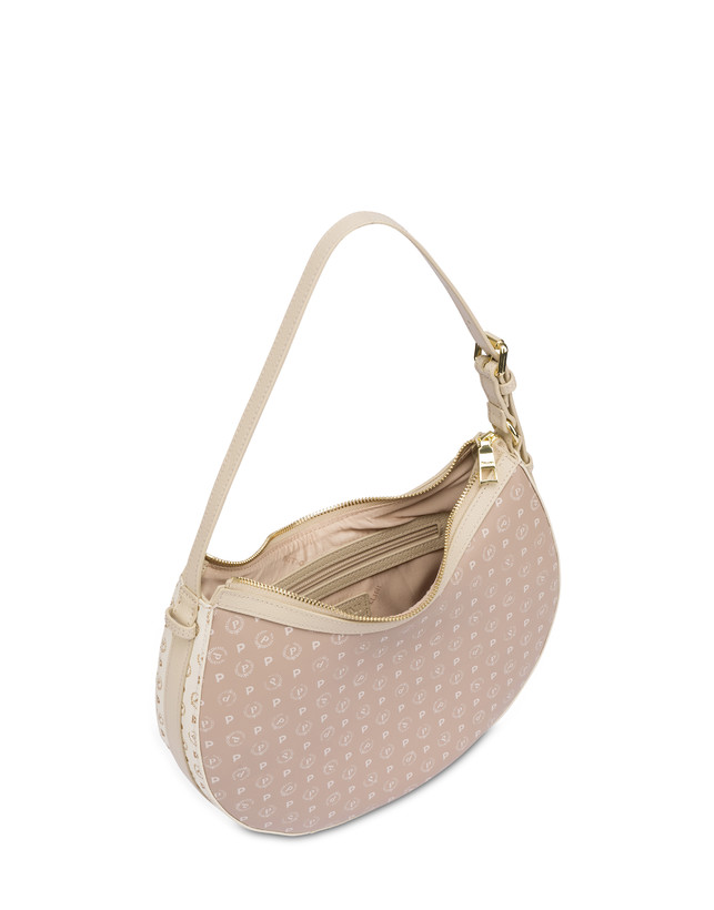 Pollini Hobo Bag In Pvc Heritage Soft Touch Avorio/beige/ghiaccio Presa