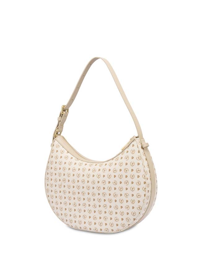 Pollini Hobo Bag In Pvc Heritage Logo Classic Avorio/ghiaccio Black Friday
