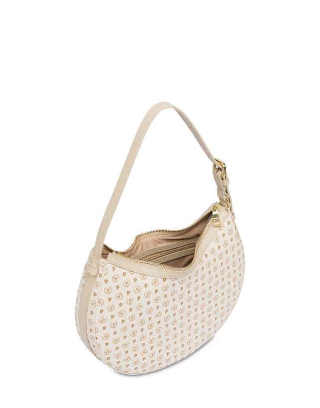 Pollini Hobo Bag In Pvc Heritage Logo Classic Avorio/ghiaccio Black Friday