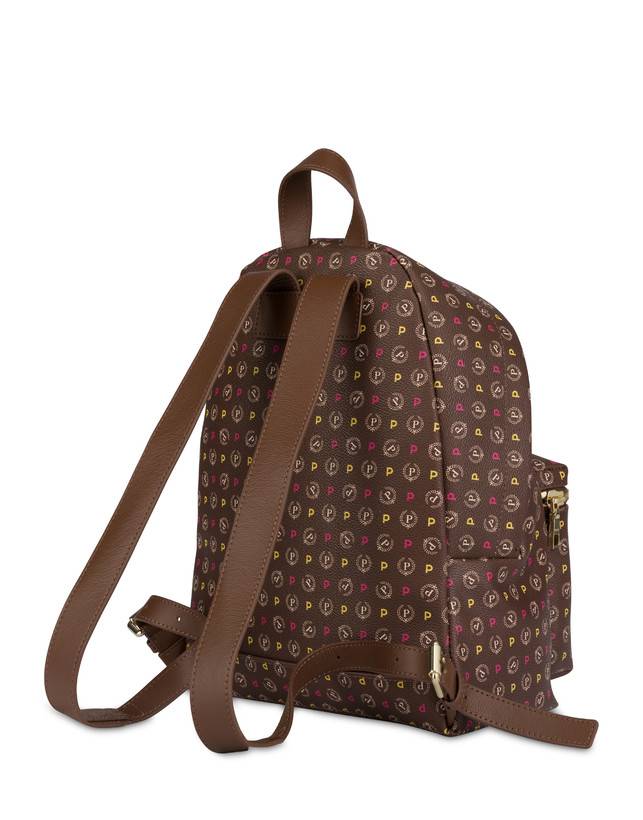 Pollini Zaino Heritage Logo Classic Multicolor/marrone Saldi Di Fabbrica