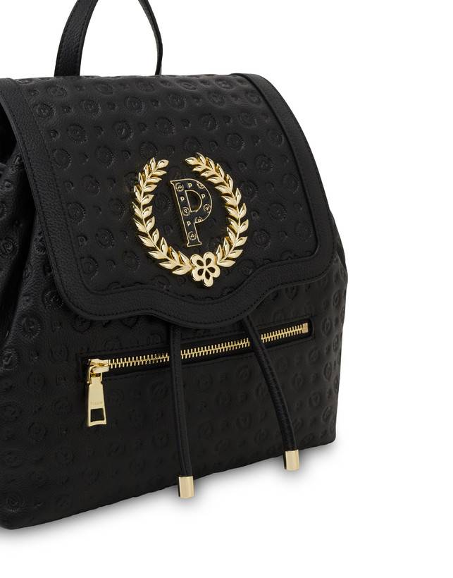 Pollini Zaino Heritage Logo Embossed Nero 2025