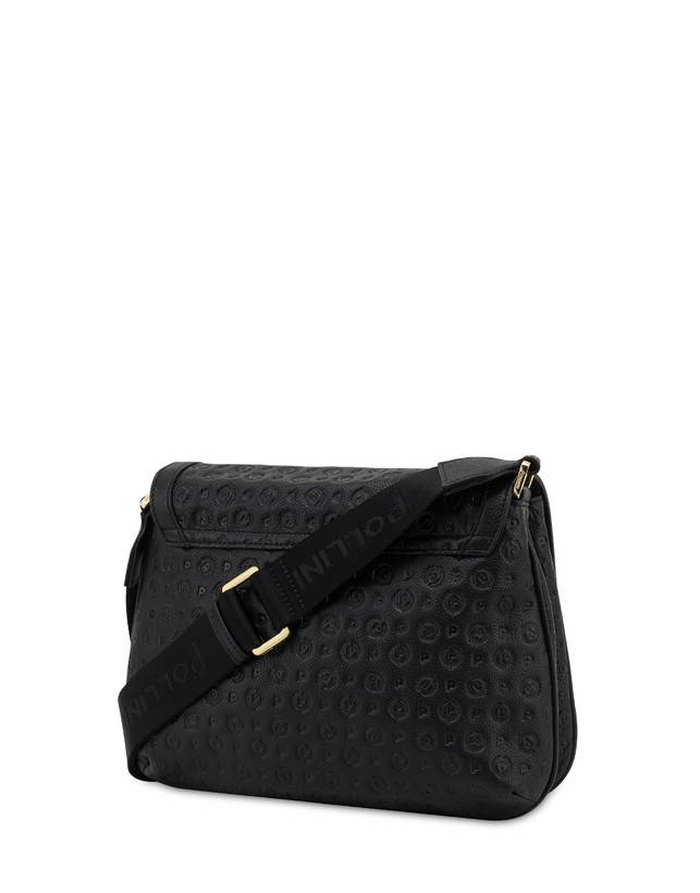 Pollini Borsa A Tracolla Heritage Logo Embossed Nero Nuovo