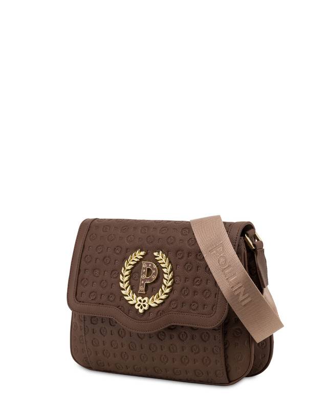 Pollini Borsa A Tracolla Heritage Logo Embossed Marrone Qualità