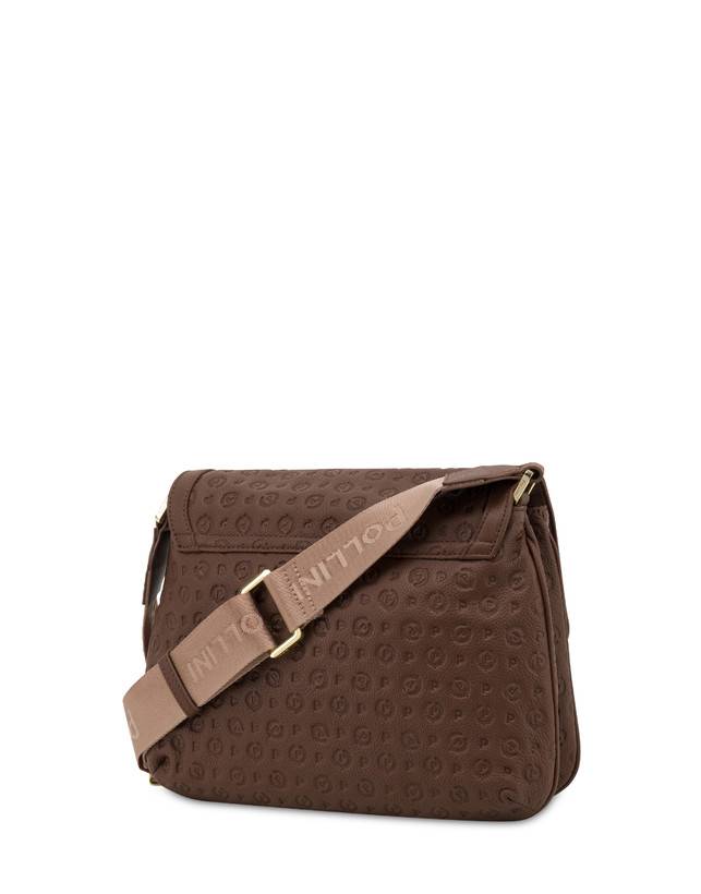 Pollini Borsa A Tracolla Heritage Logo Embossed Marrone Qualità
