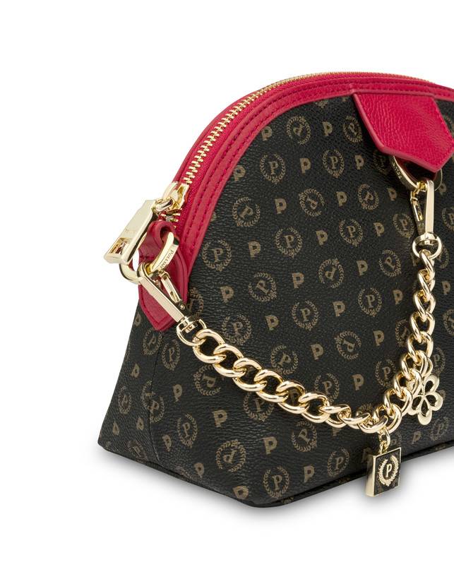 Pollini Borsa A Tracolla Heritage Logo Classic Nero/lacca Promozione