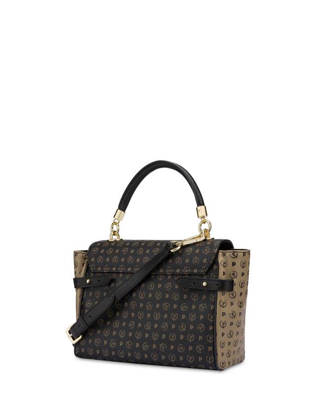 Pollini Borsa A Tracolla Bicolore Heritage Soft Touch Nero/taupe/nero Soddisfazione Garantita