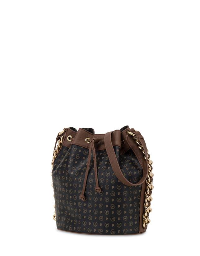 Pollini Borsa A Secchiello Heritage Logo Classic Nero/marrone Consegna Veloce