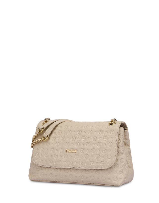 Pollini Borsa A Spalla Heritage Logo Embossed Avorio 50% di sconto con spedizione gratuita
