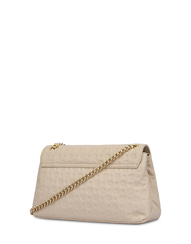 Pollini Borsa A Spalla Heritage Logo Embossed Avorio 50% di sconto con spedizione gratuita