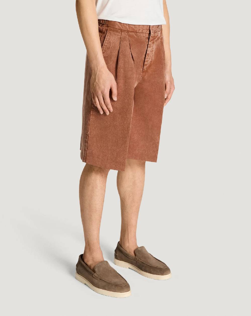 Pt Torino Bermuda in twill di cotone e lino Qualità