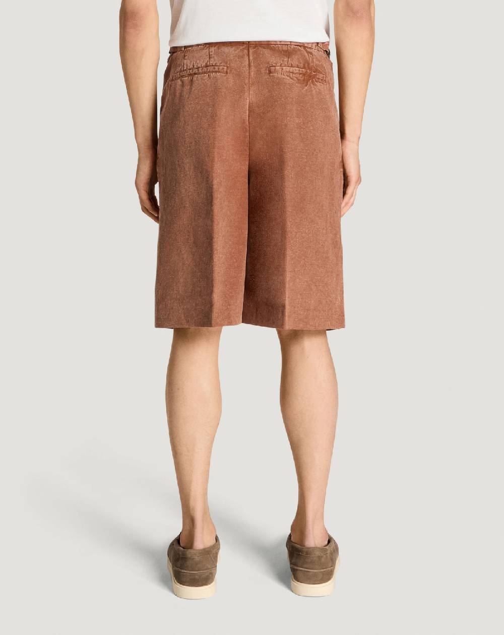 Pt Torino Bermuda in twill di cotone e lino Qualità