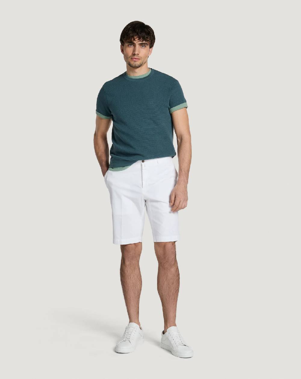 Pt Torino Bermuda in gabardina stretch Promozione