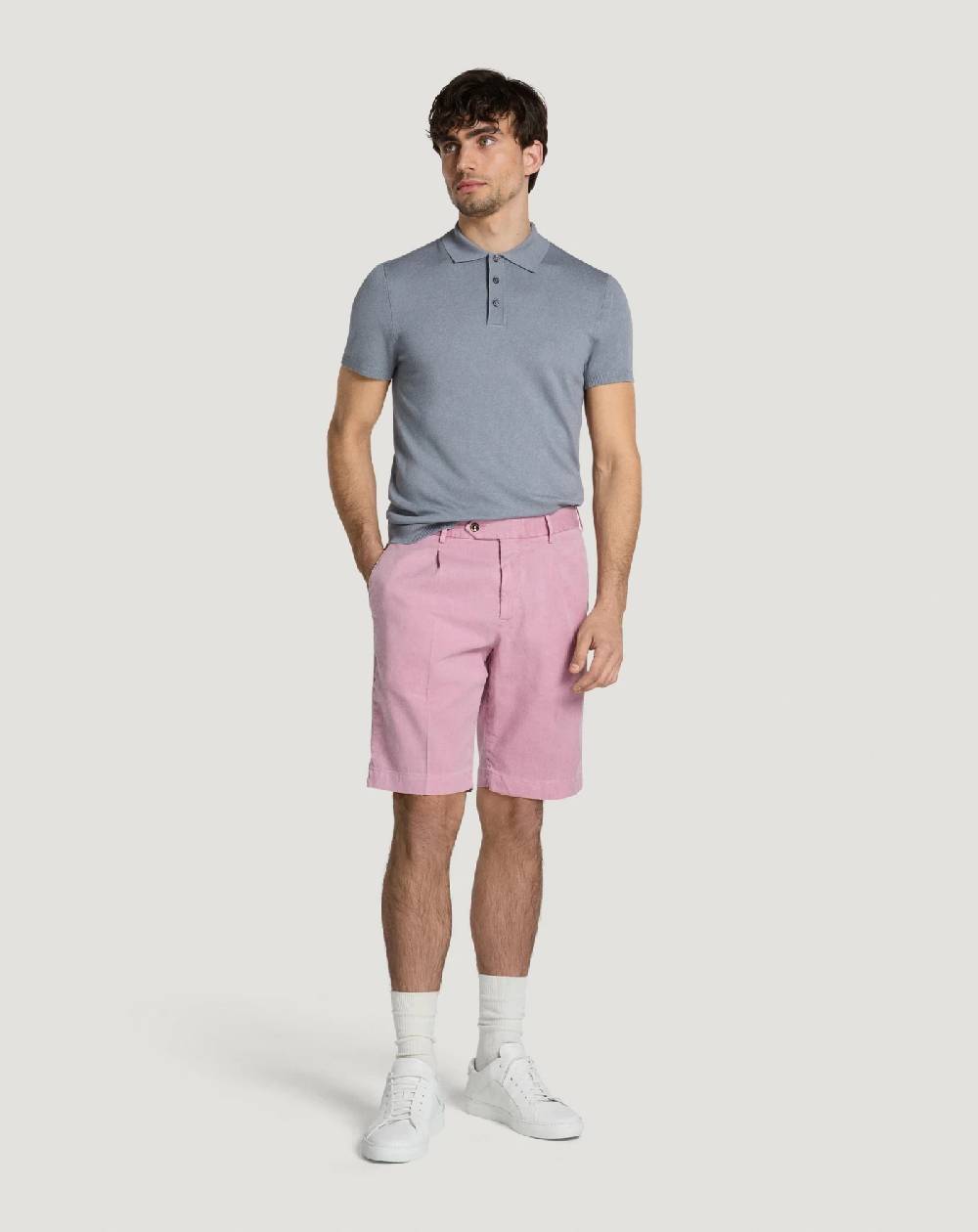 Pt Torino Bermuda in lino stretch délavé Qualità Garantita