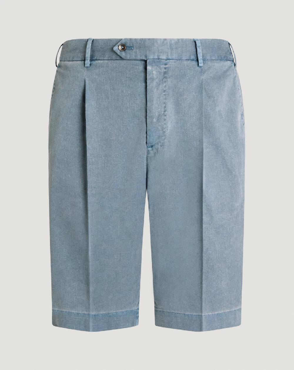 Pt Torino Bermuda in lino stretch délavé
