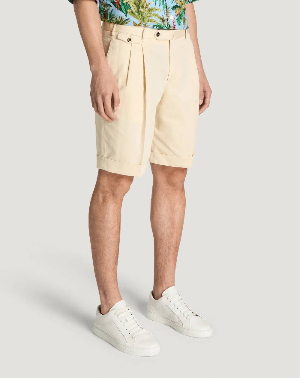 Pt Torino Bermuda in gabardina di cotone e lino Outlet