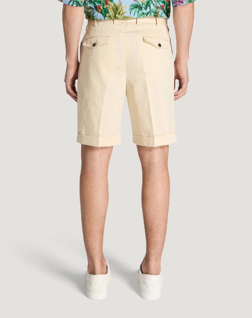 Pt Torino Bermuda in gabardina di cotone e lino Outlet