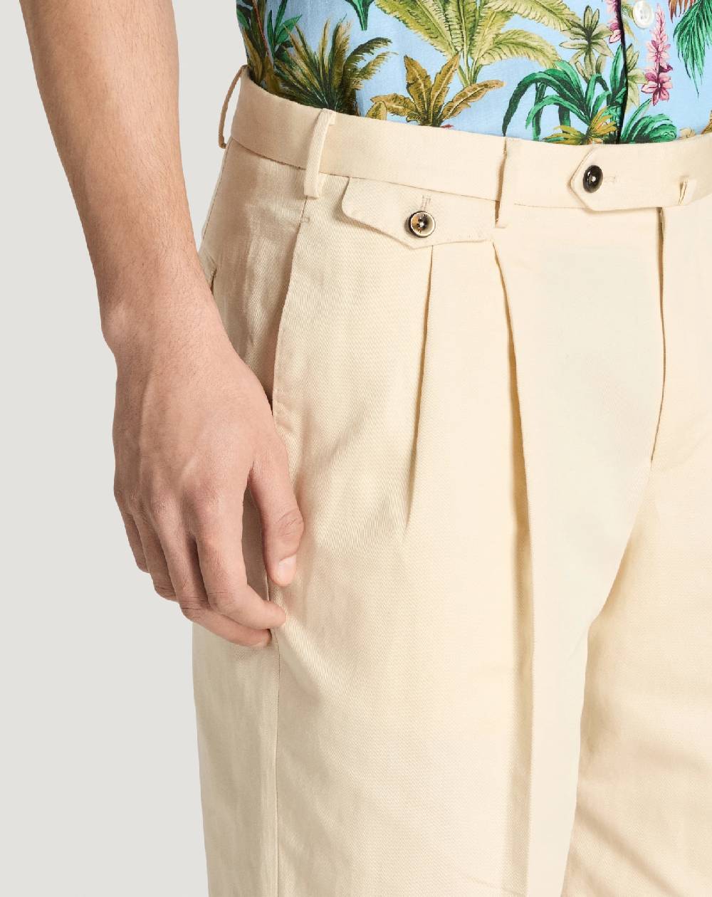 Pt Torino Bermuda in gabardina di cotone e lino Outlet