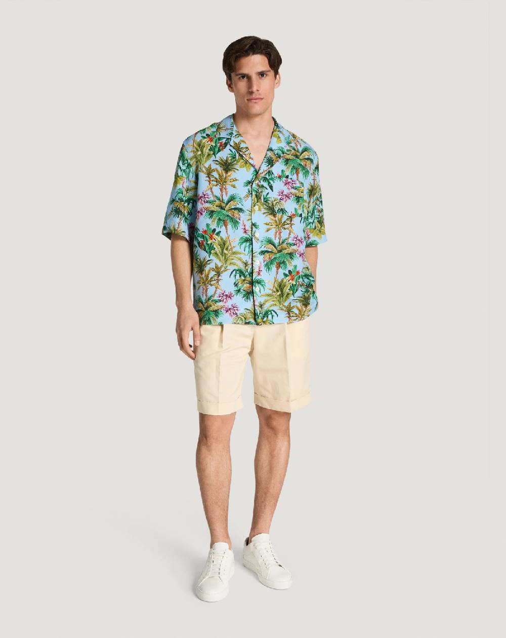 Pt Torino Bermuda in gabardina di cotone e lino Outlet