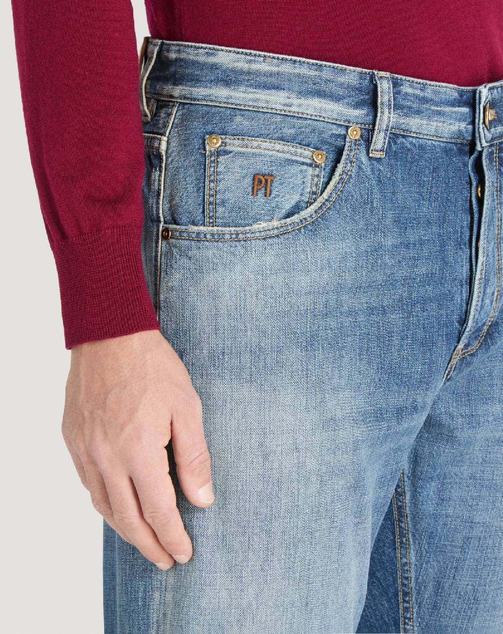 Pt Torino Jeans Reggae in denim di cotone Italy
