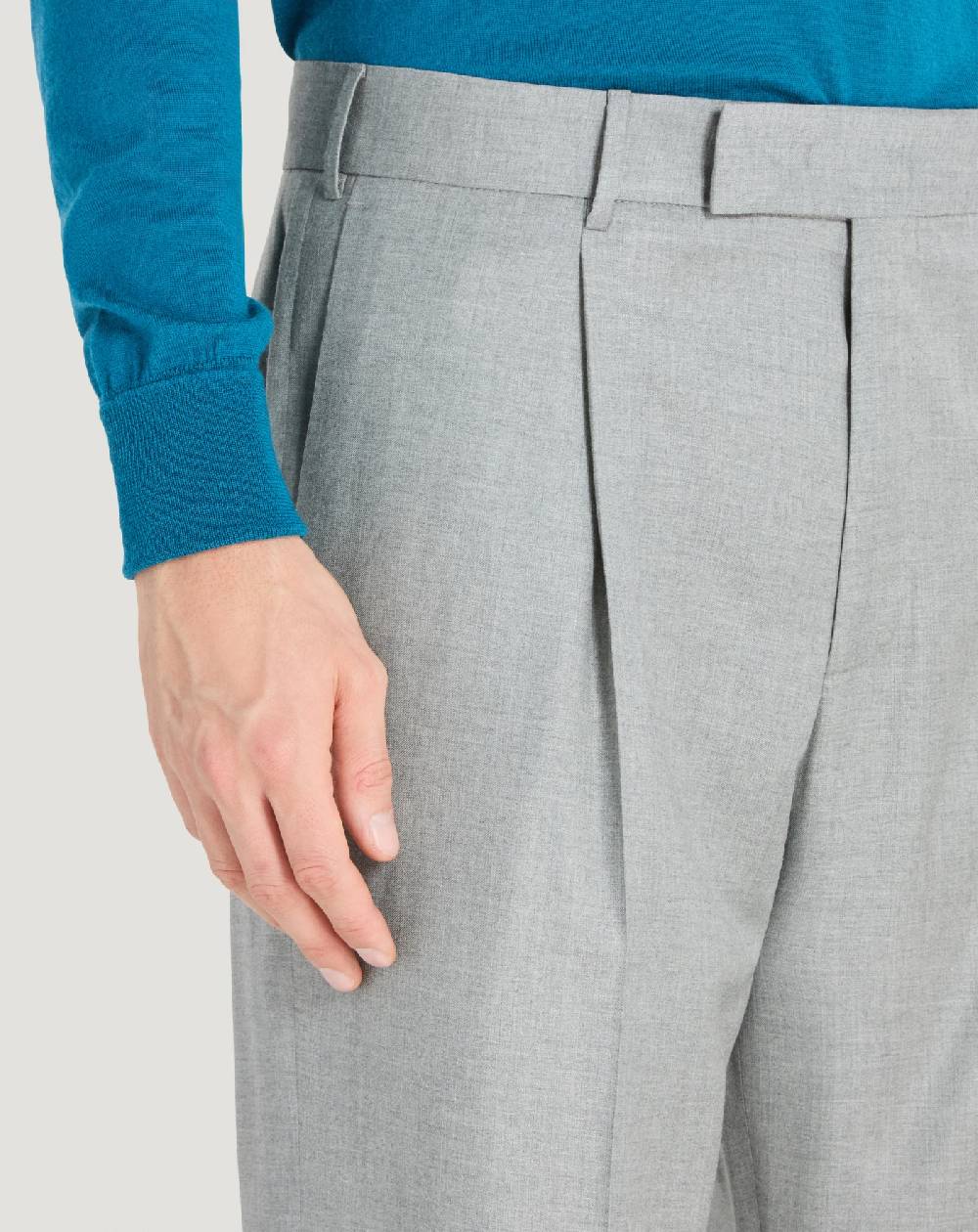 Pt Torino Pantaloni Quindici in twill di lana fluida In Linea