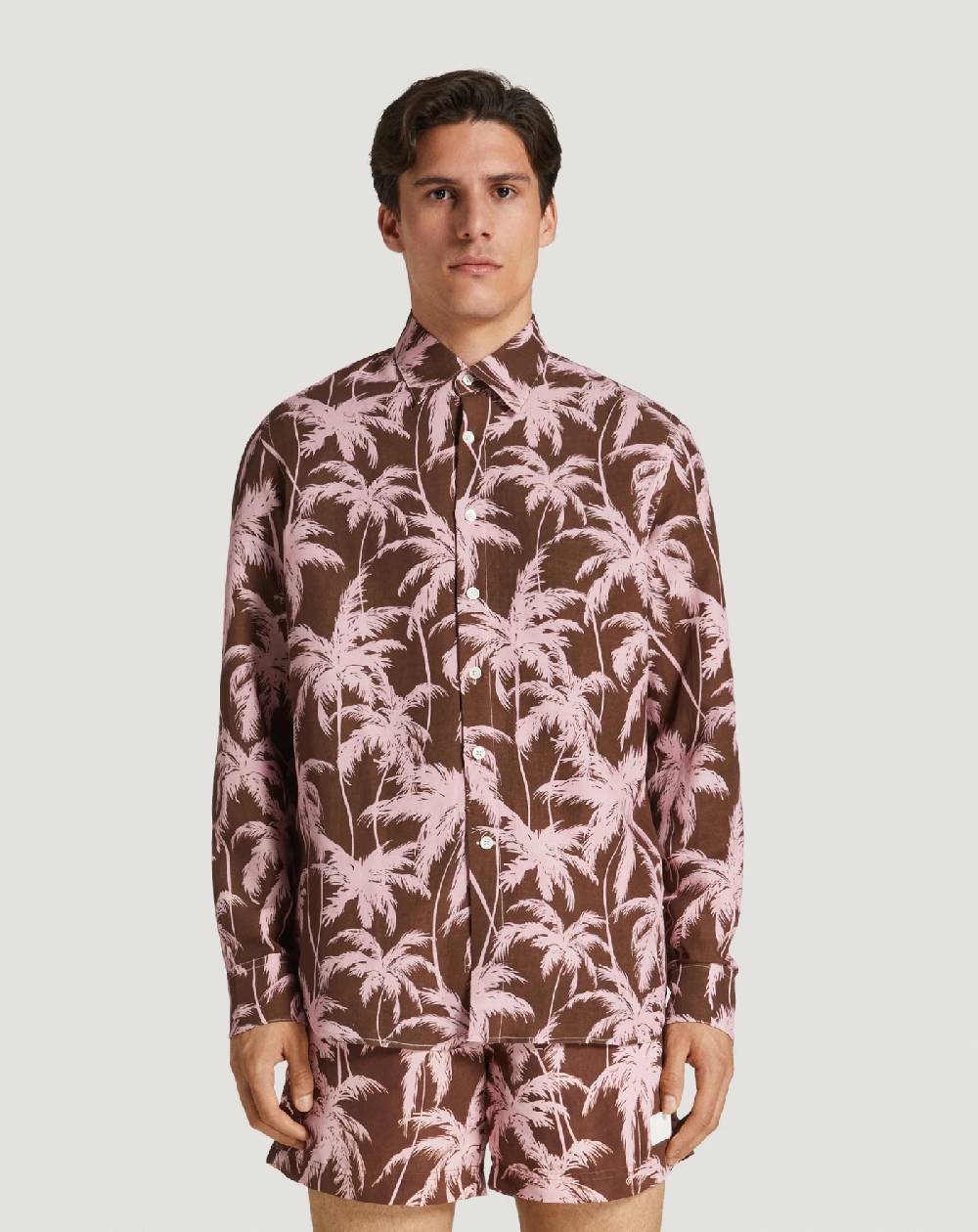Pt Torino Camicia in twill di lino Saldi