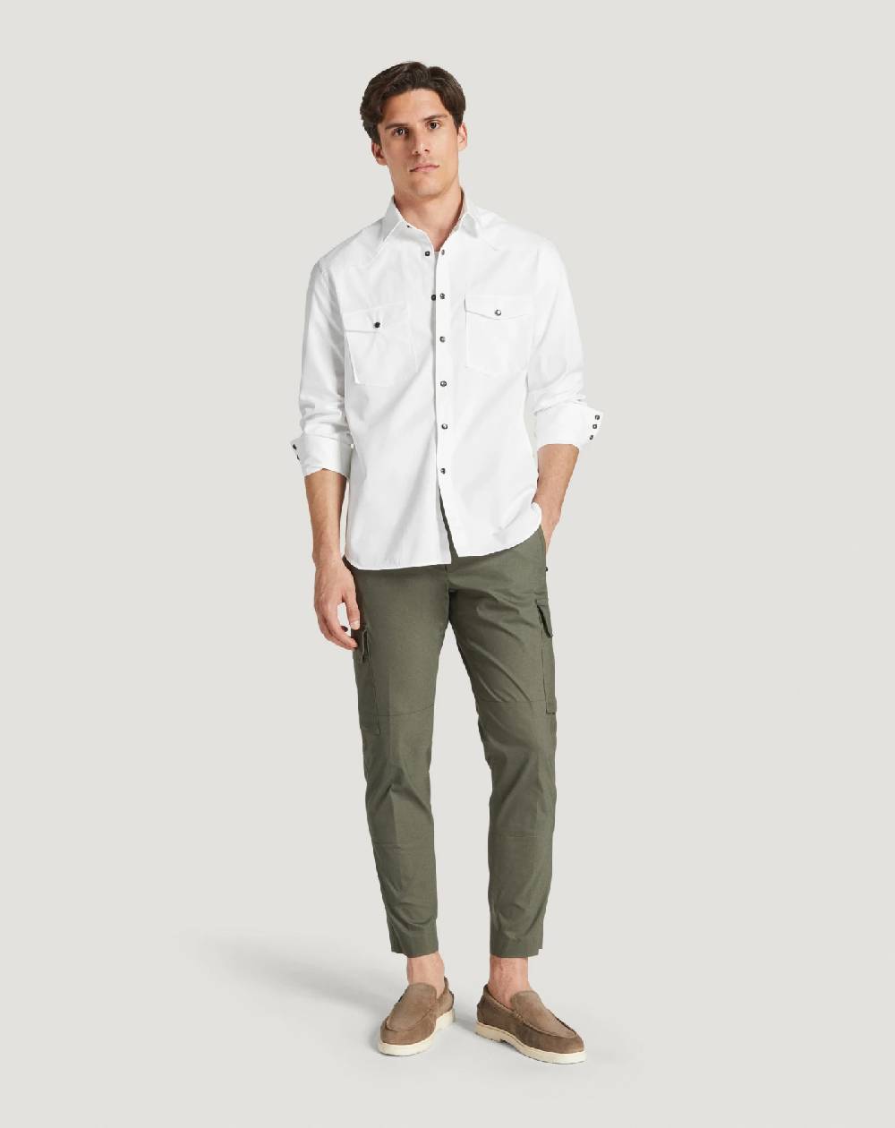 Pt Torino Camicia in gabardina di cotone Vendita Calda