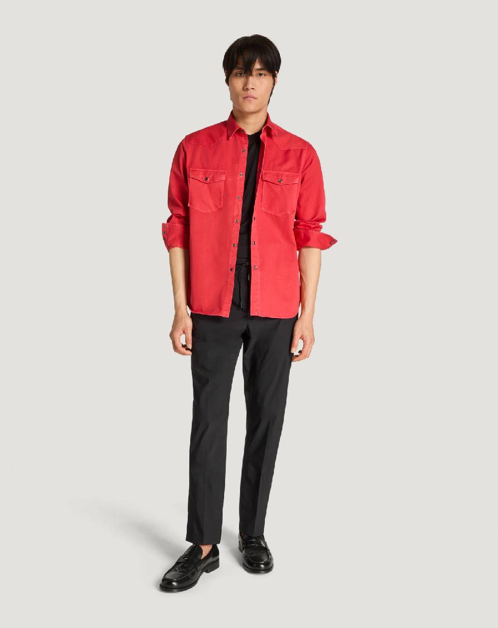 Pt Torino Camicia in gabardina di cotone Vendita