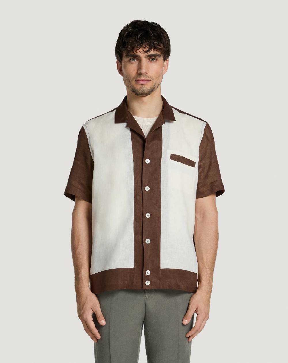Pt Torino Camicia in lino Negozio online di fabbrica