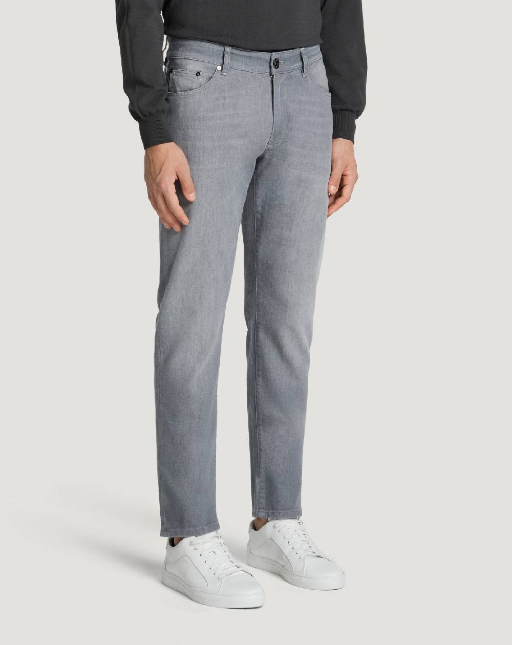 Pt Torino Jeans Swing in light grey denim Vendita Calda